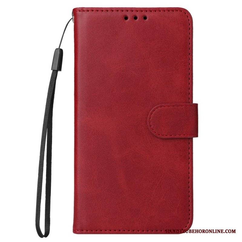 Etui Folio do Xiaomi Redmi Note 12 Pro Plus z Łańcuch Zwykły Z Paskiem