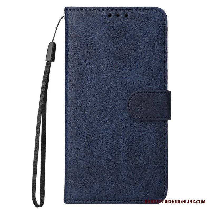 Etui Folio do Xiaomi Redmi Note 12 Pro Plus z Łańcuch Zwykły Z Paskiem