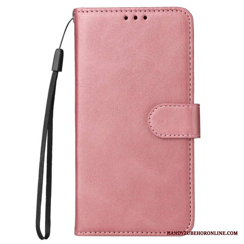 Etui Folio do Xiaomi Redmi Note 12 Pro Plus z Łańcuch Zwykły Z Paskiem