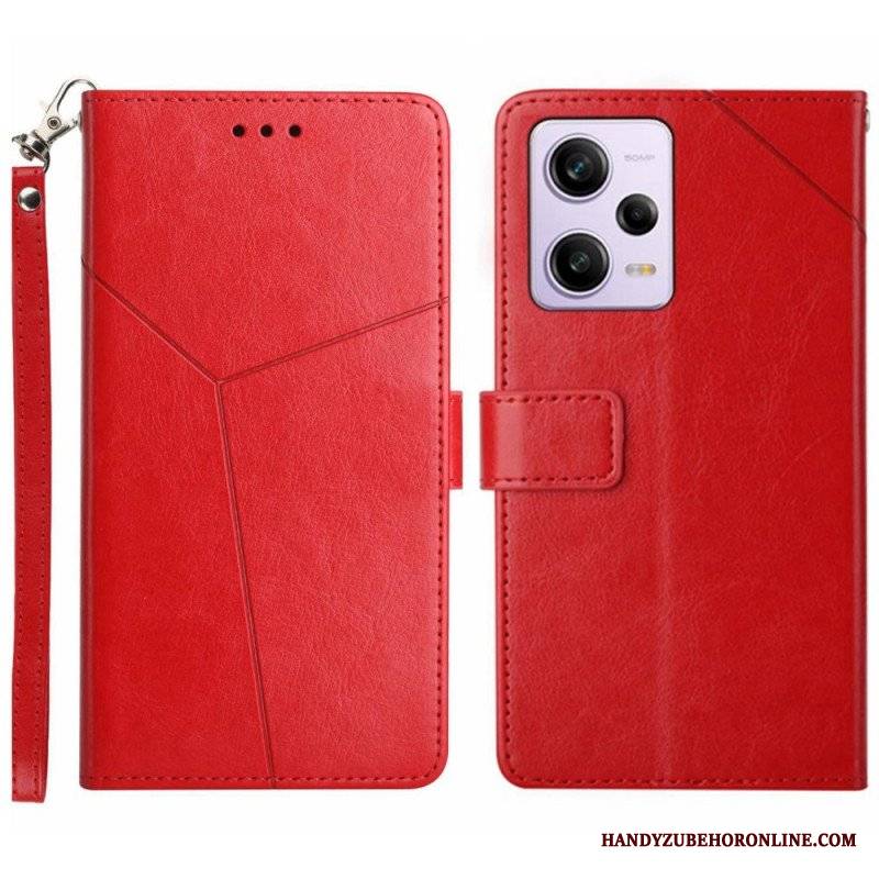 Etui Folio do Xiaomi Redmi Note 12 Pro z Łańcuch Projekt Z Paskami Y