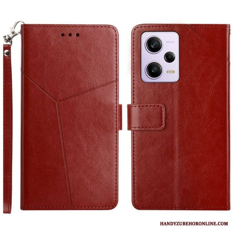 Etui Folio do Xiaomi Redmi Note 12 Pro z Łańcuch Projekt Z Paskami Y