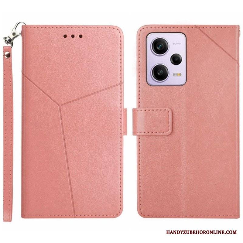 Etui Folio do Xiaomi Redmi Note 12 Pro z Łańcuch Projekt Z Paskami Y