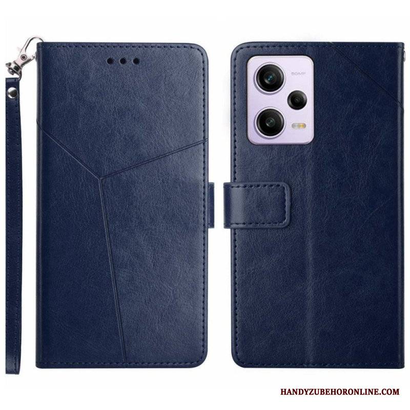 Etui Folio do Xiaomi Redmi Note 12 Pro z Łańcuch Projekt Z Paskami Y