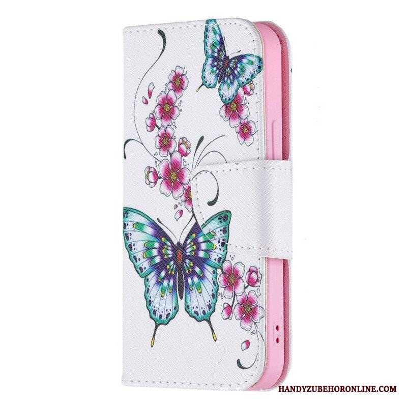 Etui Folio do iPhone 13 Mini Cudowne Motyle