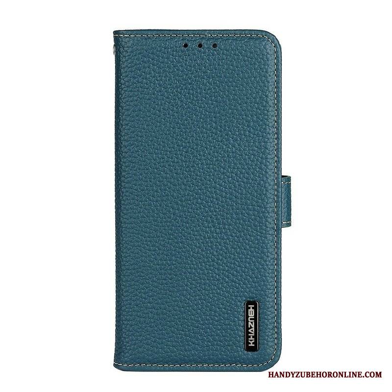 Etui Folio do iPhone 13 Mini Oryginalna Skóra Khazneh Litchi