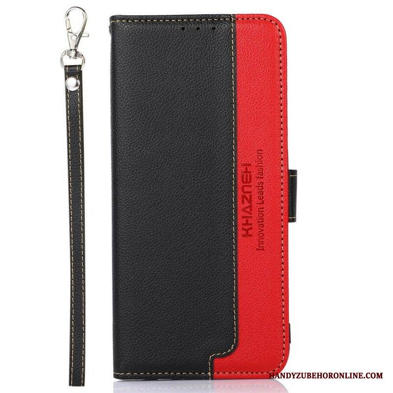 Etui Folio do iPhone 13 Mini Rfid Khazneh W Stylu Liczi