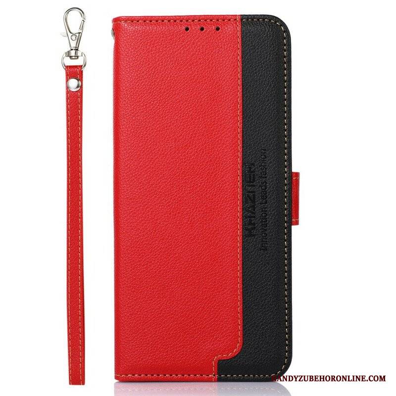 Etui Folio do iPhone 13 Mini Rfid Khazneh W Stylu Liczi