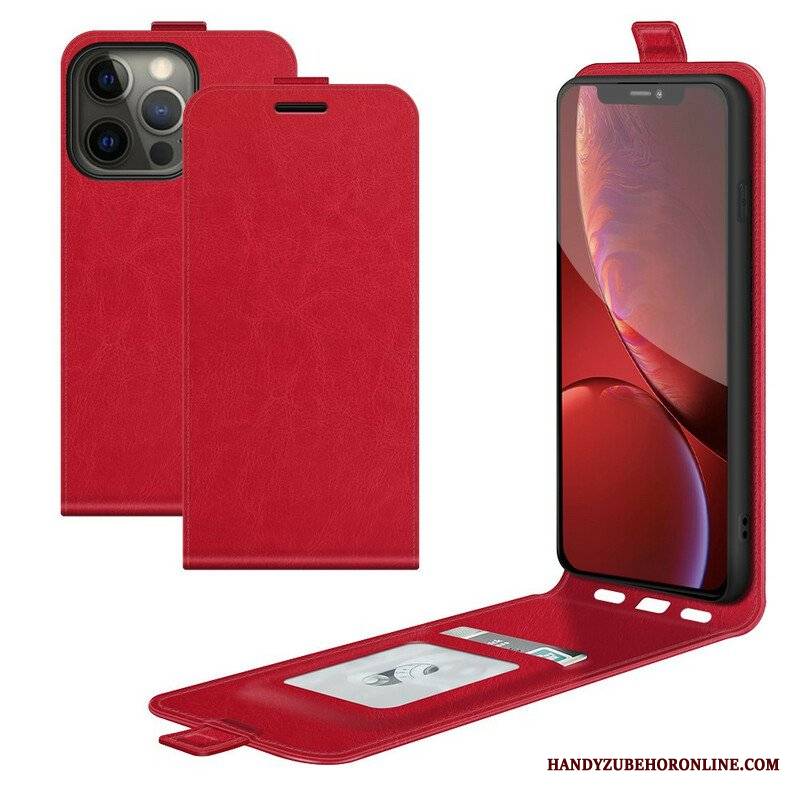 Etui Folio do iPhone 13 Pro Skórzany Futerał Pionowy Efekt Skóry Z Klapką