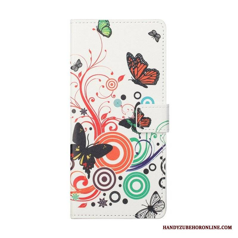 Etui Folio do iPhone 13 Pro Szalone Motyle