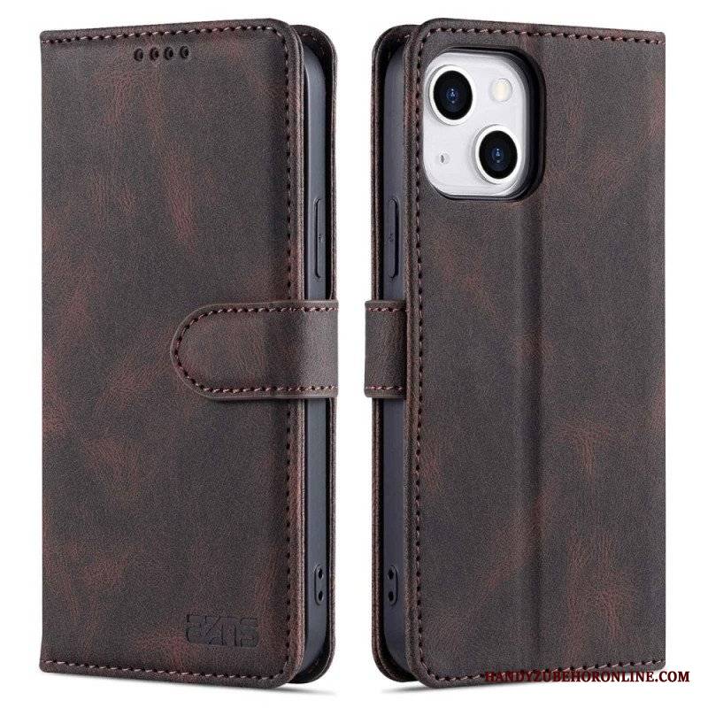 Etui Folio do iPhone 14 Plus Efekt Skóry Azns