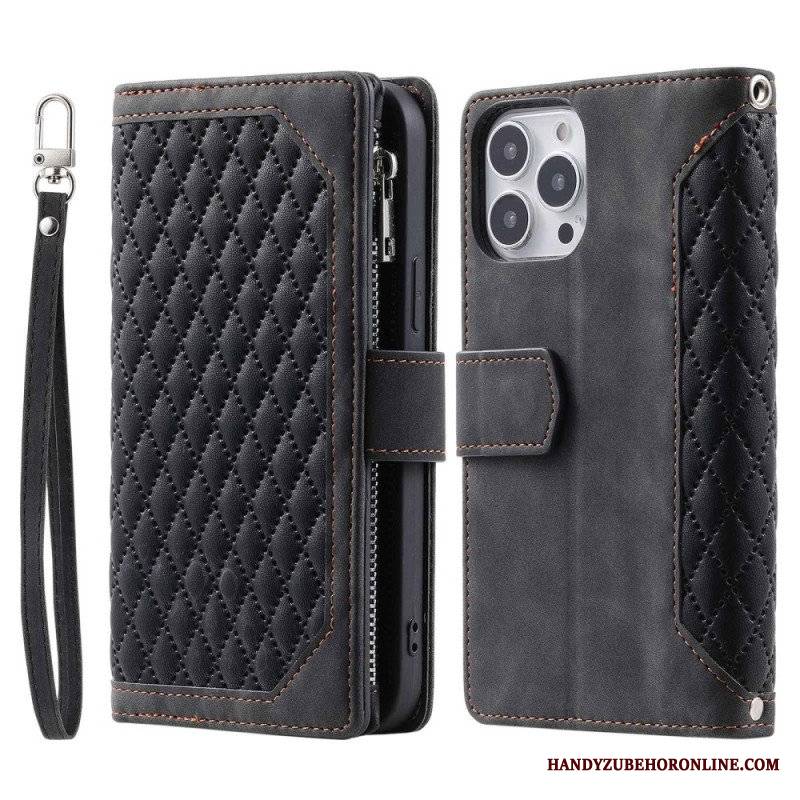 Etui Folio do iPhone 14 Plus Pikowany Styl