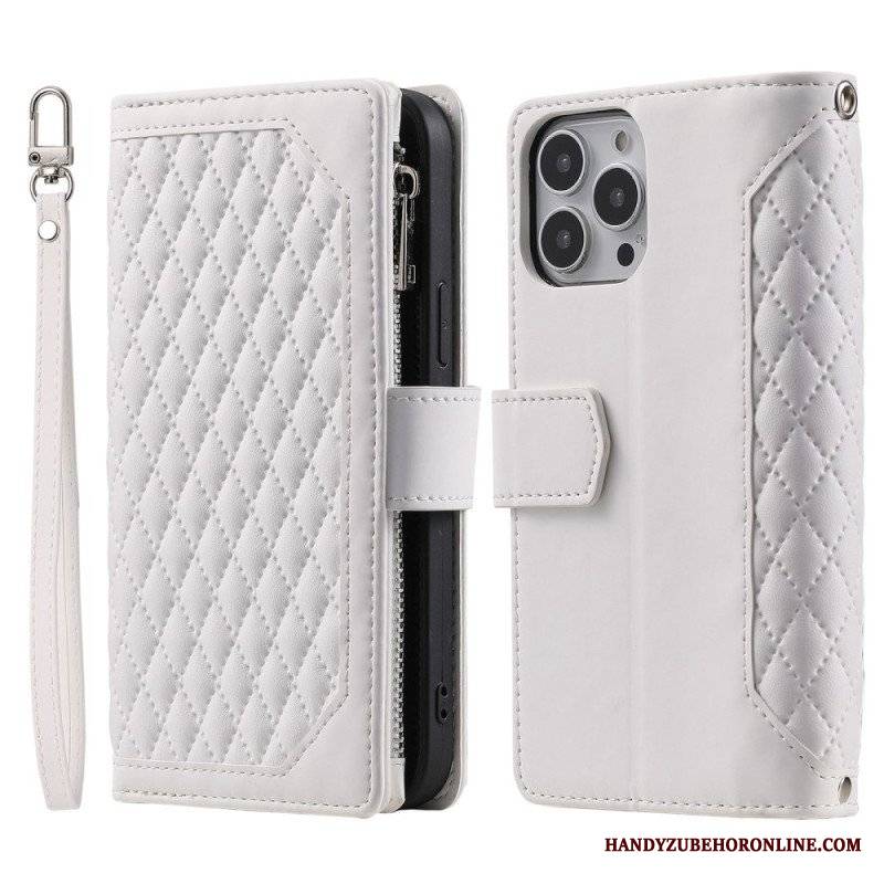 Etui Folio do iPhone 14 Plus Pikowany Styl