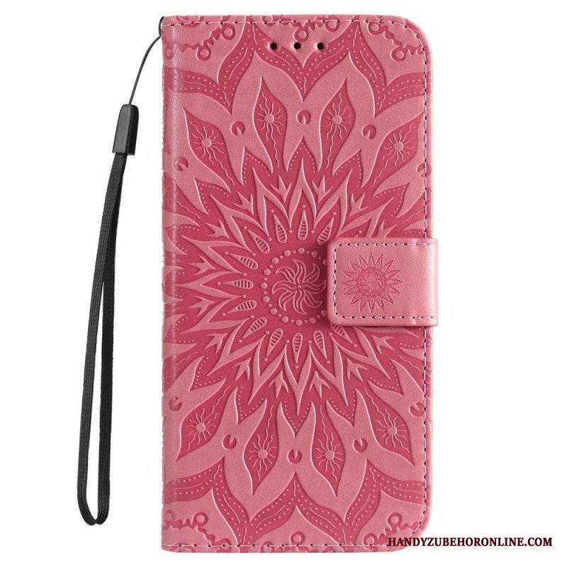 Etui Folio do iPhone 14 Pro Max Mandala Sun Ze Smyczą