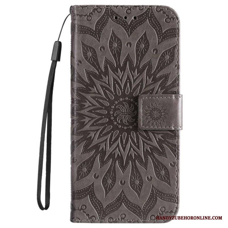 Etui Folio do iPhone 14 Pro Max Mandala Sun Ze Smyczą