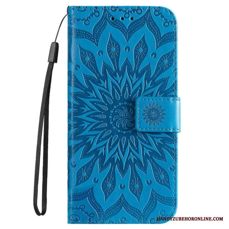 Etui Folio do iPhone 14 Pro Max Mandala Sun Ze Smyczą