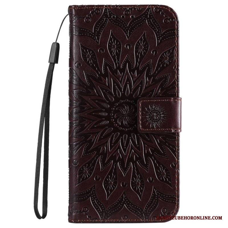 Etui Folio do iPhone 14 Pro Max Mandala Sun Ze Smyczą