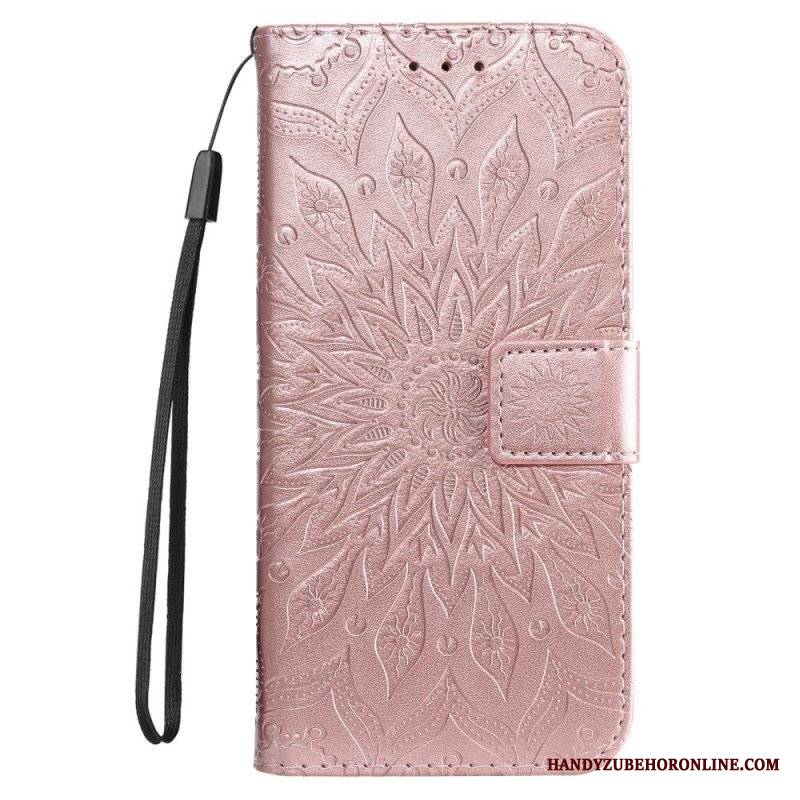 Etui Folio do iPhone 14 Pro Max Mandala Sun Ze Smyczą