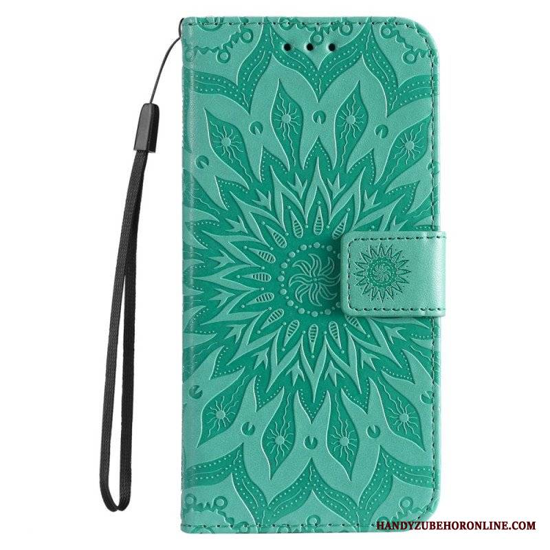 Etui Folio do iPhone 14 Pro Max Mandala Sun Ze Smyczą