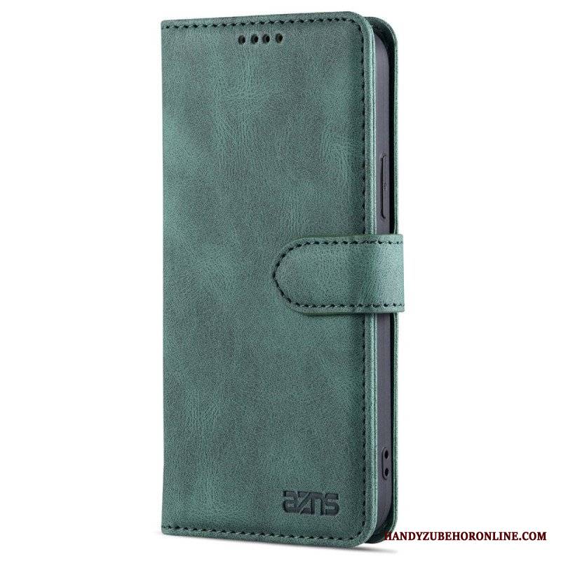 Etui Folio do iPhone 14 Stylizacja Skóry Azns