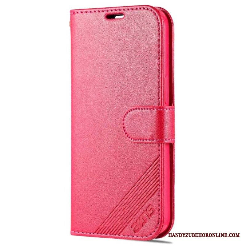 Etui Folio do iPhone 14 Stylizacja Skóry Azns