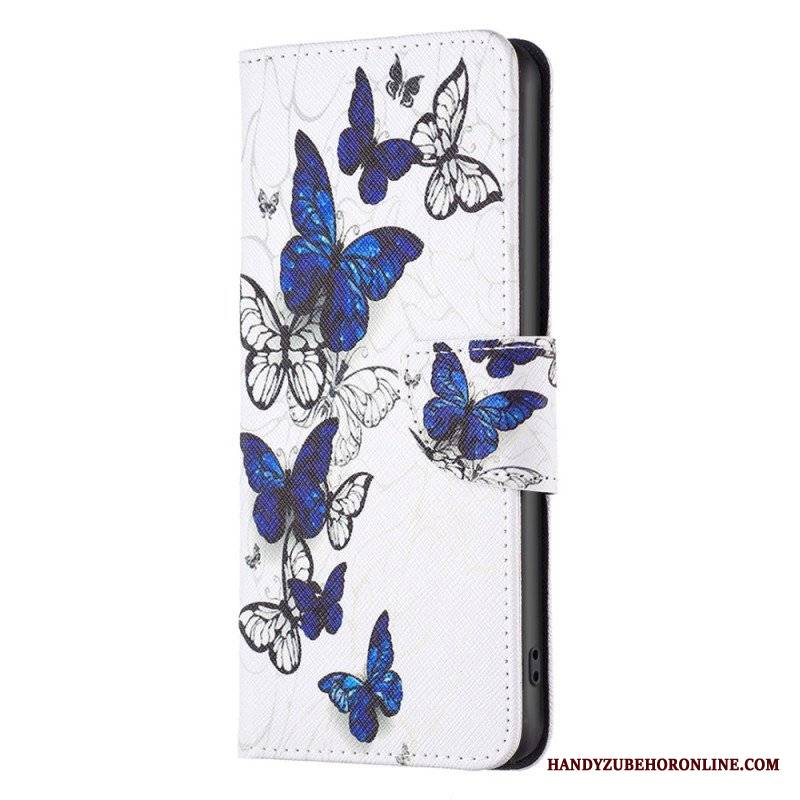 Etui Folio do iPhone 15 Plus Kolorowe Motyle