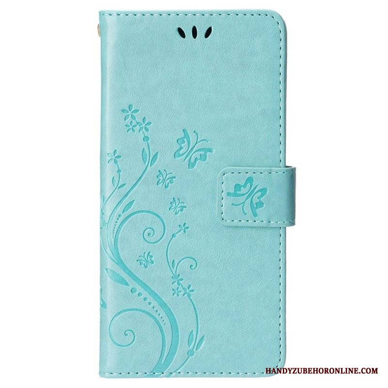 Etui Folio do iPhone 15 Plus Kwiaty I Motyle