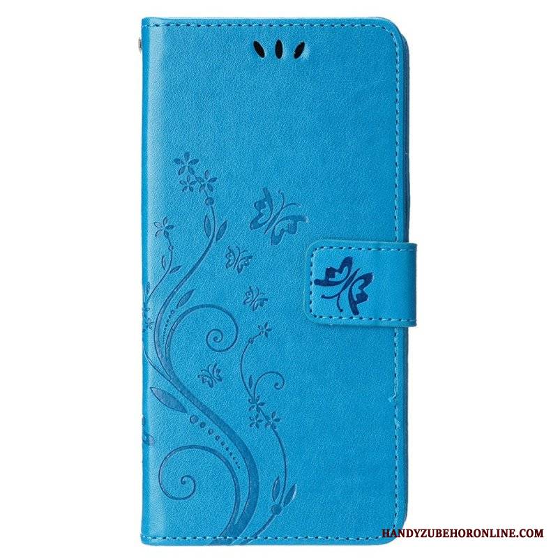 Etui Folio do iPhone 15 Plus Kwiaty I Motyle