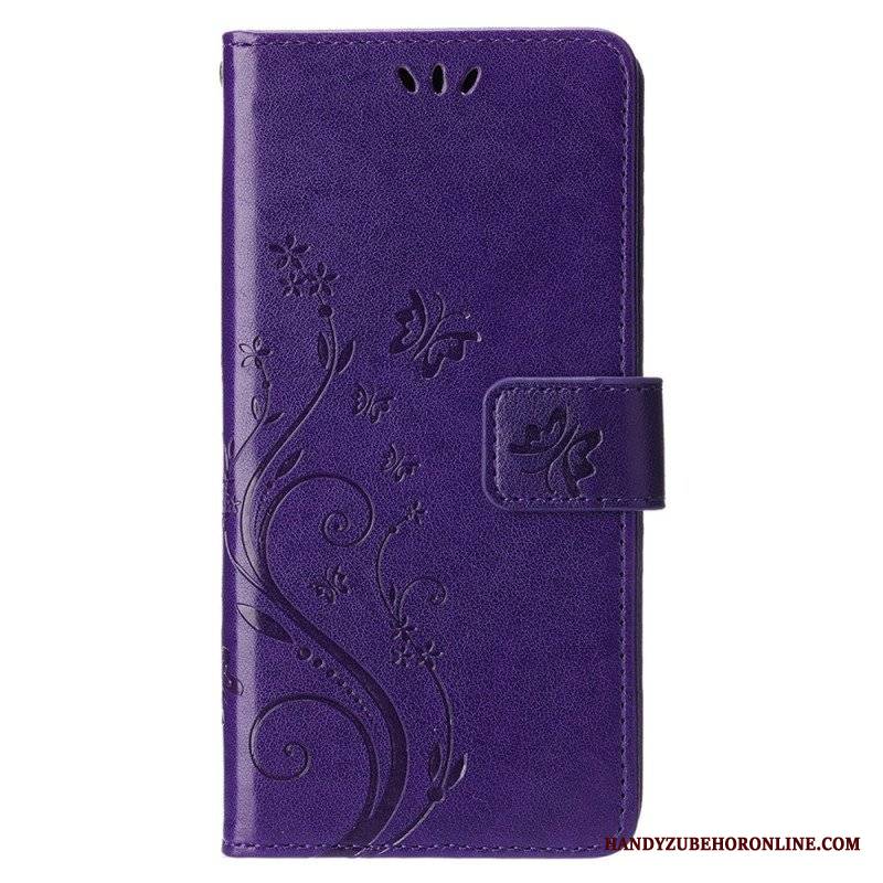 Etui Folio do iPhone 15 Plus Kwiaty I Motyle