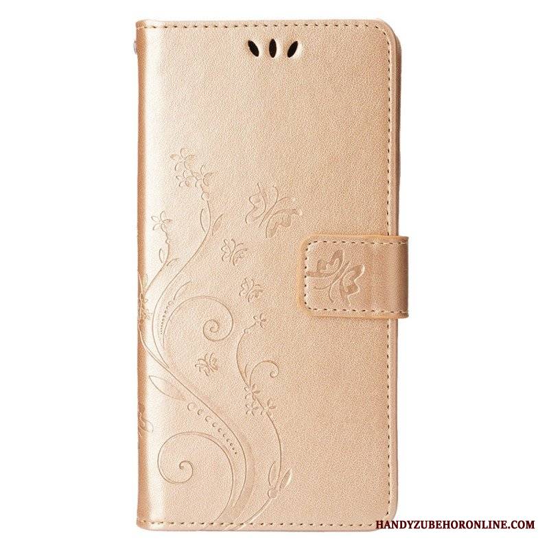 Etui Folio do iPhone 15 Plus Kwiaty I Motyle