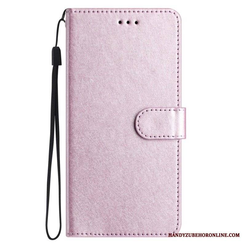 Etui Folio do iPhone 15 Plus z Łańcuch Pastelowy Z Paskiem