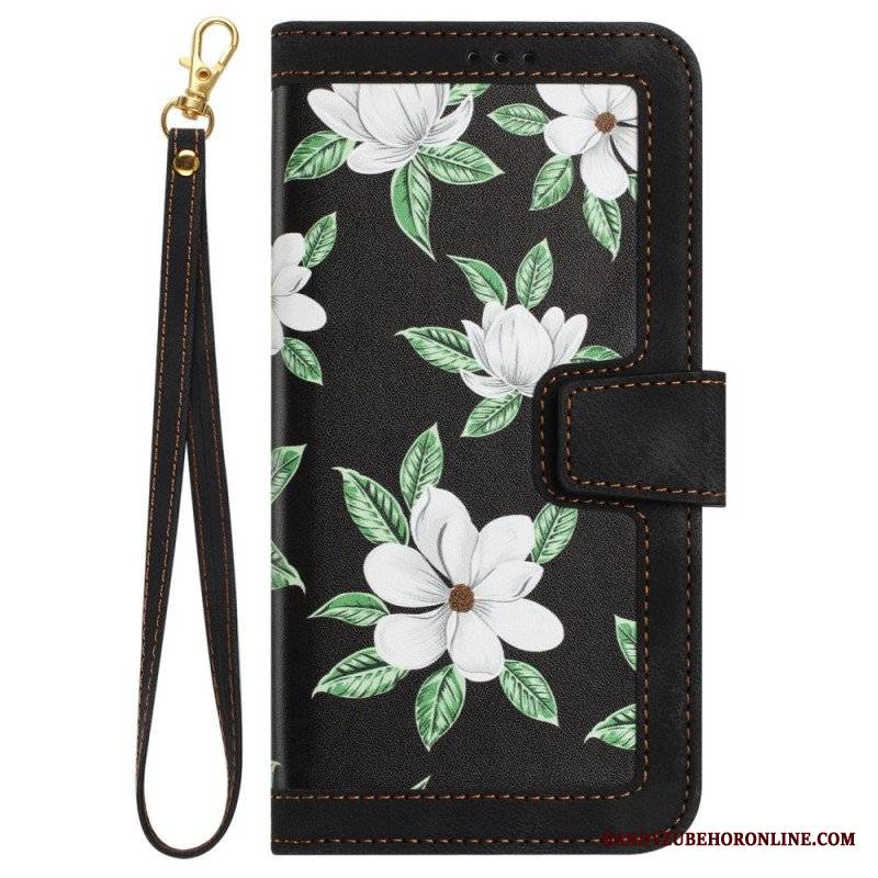 Etui Folio do iPhone 15 Pro Max Luksusowe Kwiaty