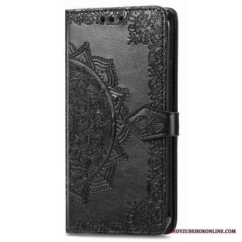 Etui Folio do iPhone 15 Pro Max z Łańcuch Barokowa Mandala Z Paskiem