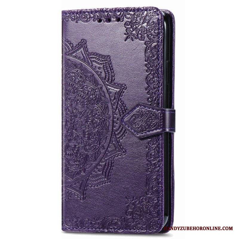 Etui Folio do iPhone 15 Pro Max z Łańcuch Barokowa Mandala Z Paskiem