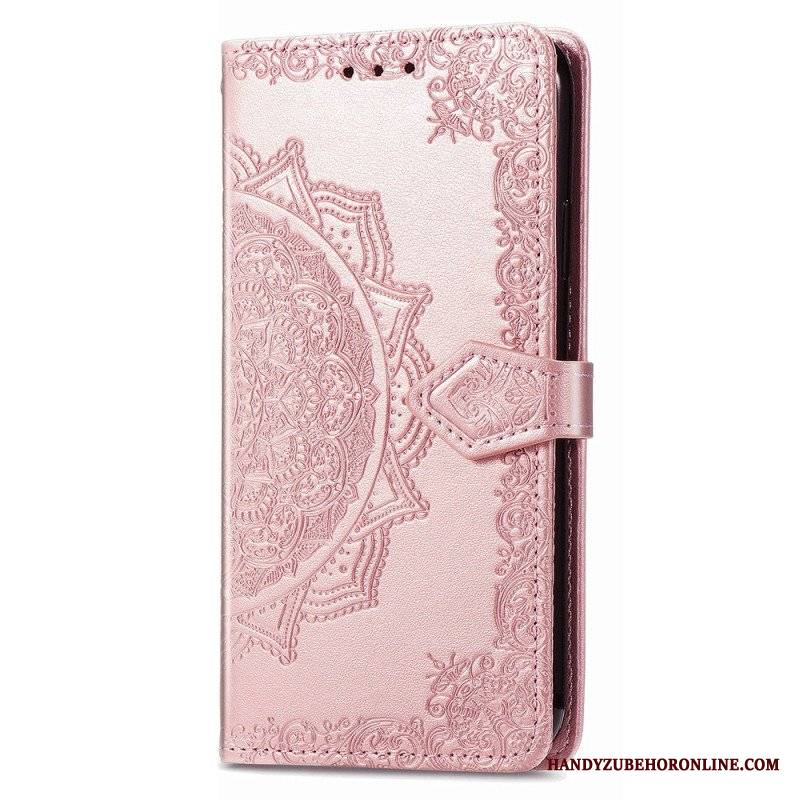 Etui Folio do iPhone 15 Pro Max z Łańcuch Barokowa Mandala Z Paskiem