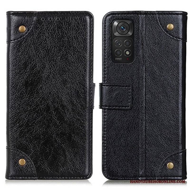 Etui Na Telefon Pokrowce do Xiaomi Redmi Note 11 / 11S Nity W Stylu Vintage Ze Skóry Nappa