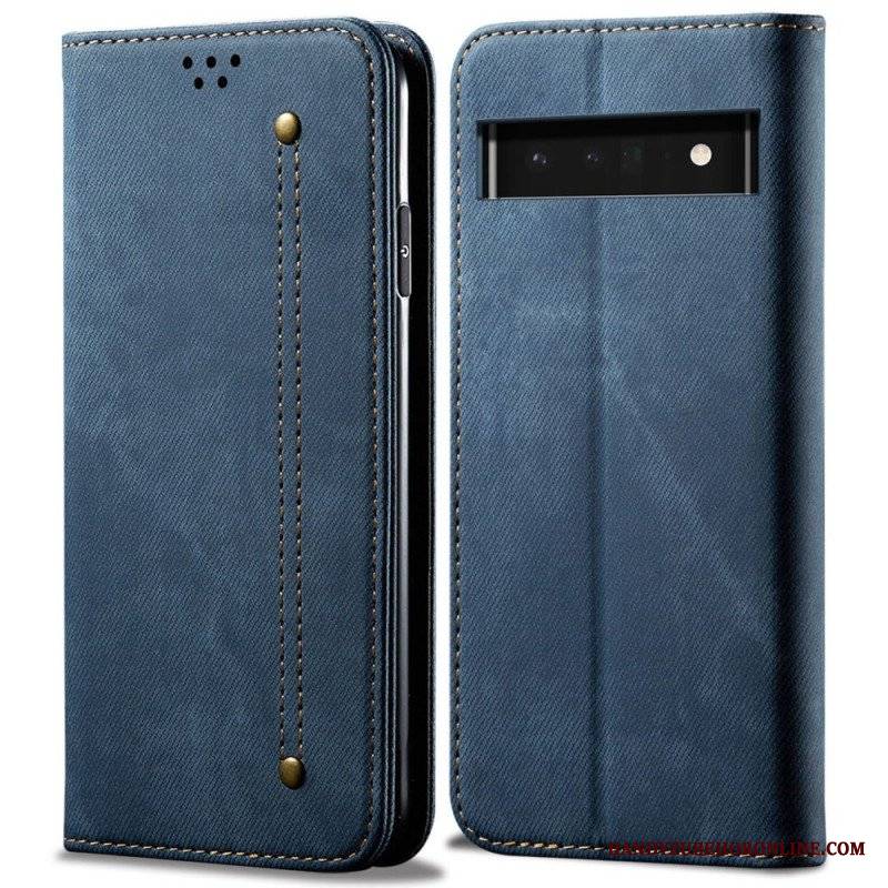 Etui Na Telefon do Google Pixel 6 Pro Etui Folio Tkanina Dżinsowa