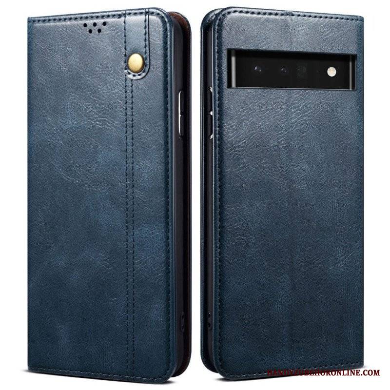 Etui Na Telefon do Google Pixel 6 Pro Etui Folio Woskowana Sztuczna Skóra