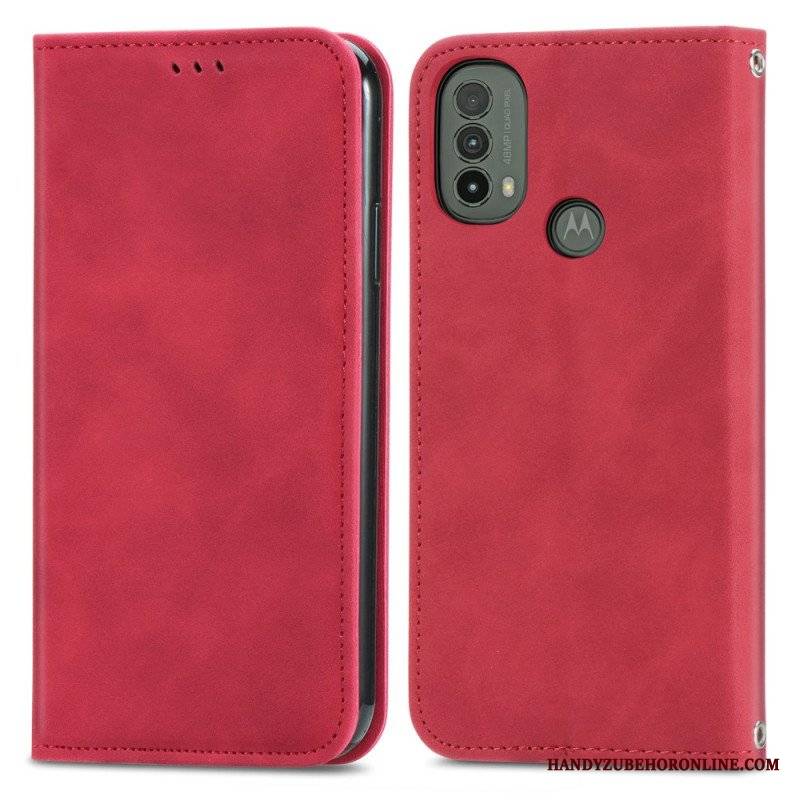 Etui Na Telefon do Moto E40 / E30 / E20 Etui Folio Dotyk Skóry