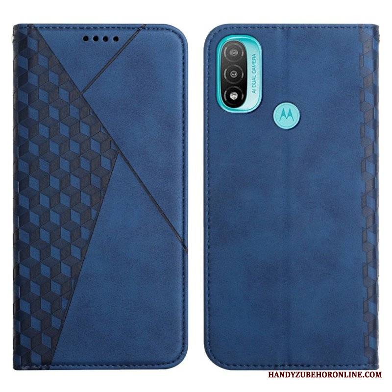 Etui Na Telefon do Moto E40 / E30 / E20 Etui Folio Efekt Geo Skóry