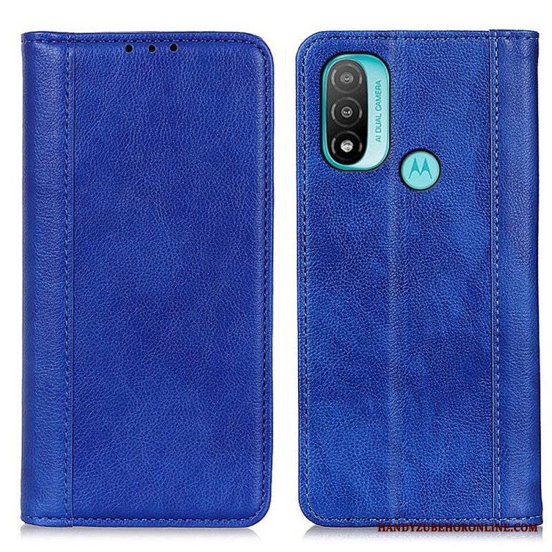 Etui Na Telefon do Moto E40 / E30 / E20 Etui Folio Elegancka Dwoina Skóry Liczi