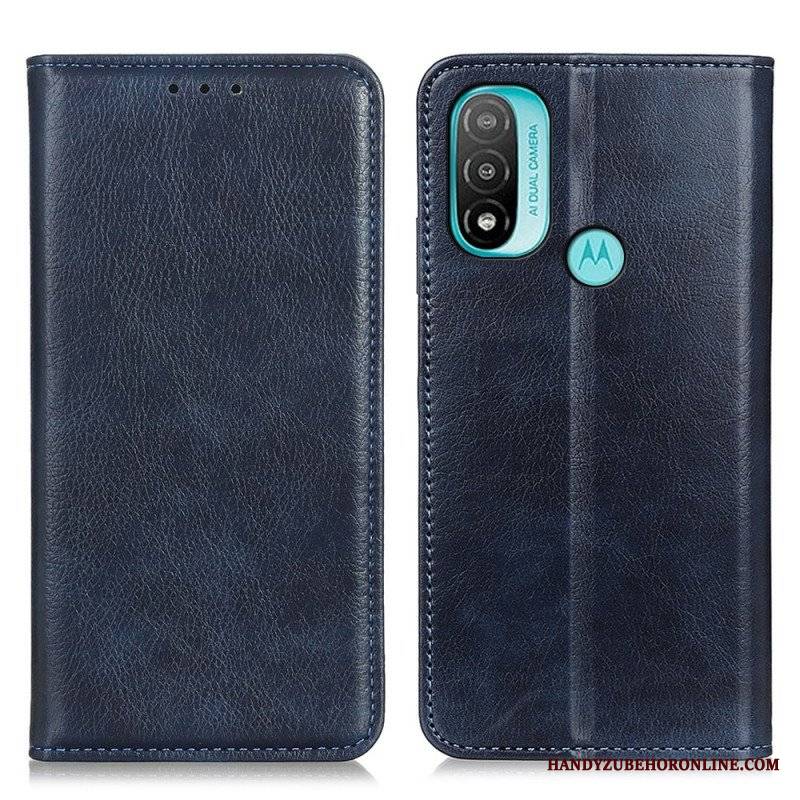 Etui Na Telefon do Moto E40 / E30 / E20 Etui Folio Teksturowana Dwoina Skóry