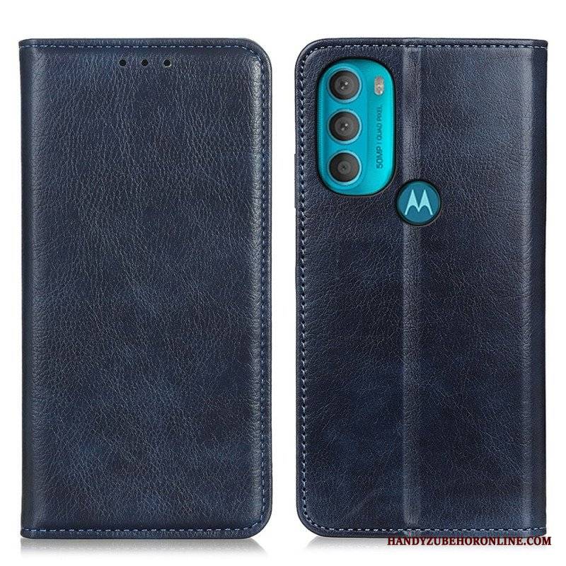 Etui Na Telefon do Moto G71 5G Etui Folio Teksturowana Dwoina Skóry