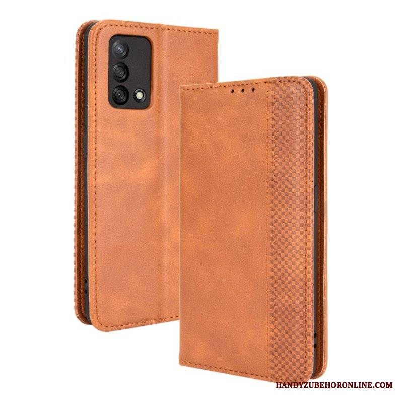 Etui Na Telefon do Oppo A74 4G Etui Folio Stylizowany Efekt Skóry W Stylu Vintage