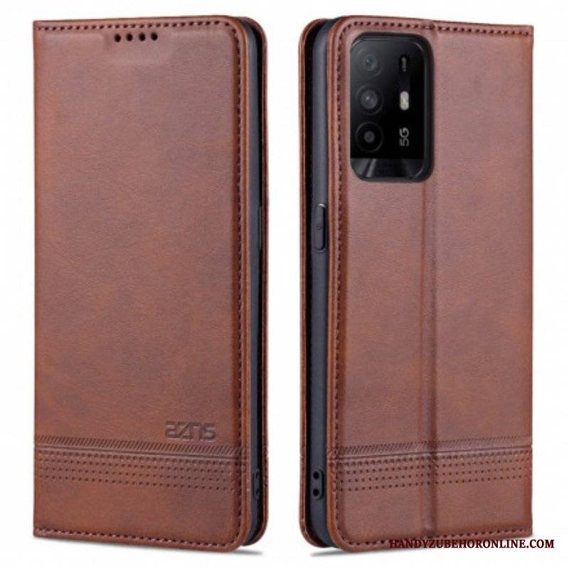 Etui Na Telefon do Oppo A94 5G Etui Folio Stylizacja Skóry Azns