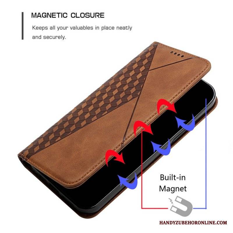 Etui Na Telefon do Samsung Galaxy S21 Ultra 5G Etui Folio Efekt Geo Skóry