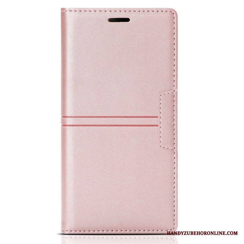 Etui Na Telefon do Samsung Galaxy S22 5G Etui Folio Stylowe Skórzane Przeszycia Magnetyczne Zapięcie