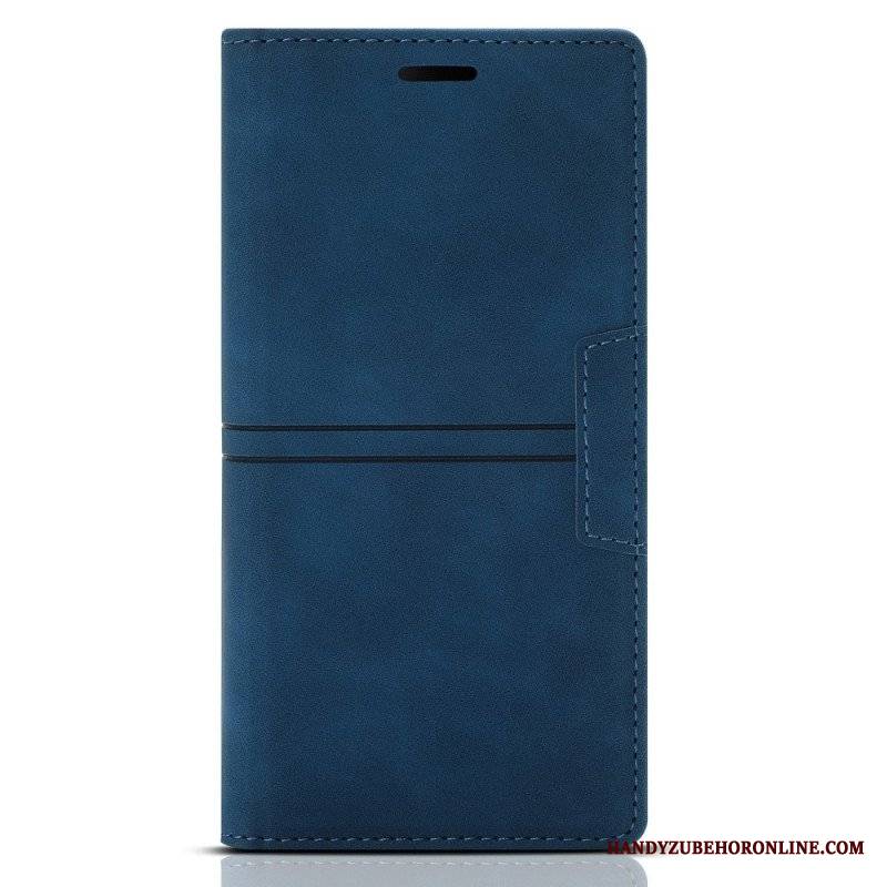 Etui Na Telefon do Samsung Galaxy S22 5G Etui Folio Stylowe Skórzane Przeszycia Magnetyczne Zapięcie