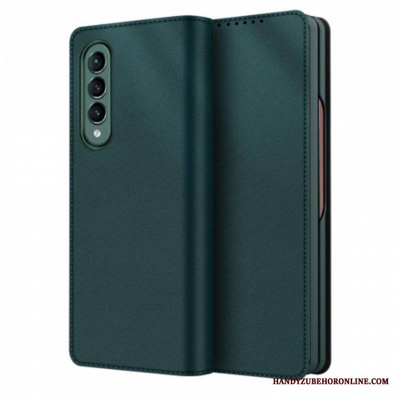 Etui Na Telefon do Samsung Galaxy Z Fold 3 5G Etui Folio Skóra Dwoinowa W Dotyku