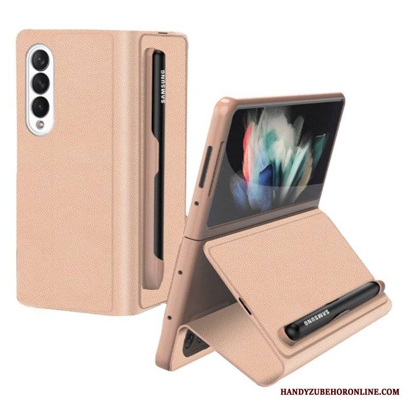 Etui Na Telefon do Samsung Galaxy Z Fold 3 5G Etui Folio Uchwyt Na Rysik Ze Sztucznej Skóry