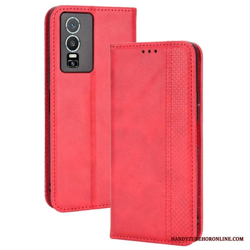 Etui Na Telefon do Vivo Y76 5G Etui Folio Stylizowany Skórzany Styl